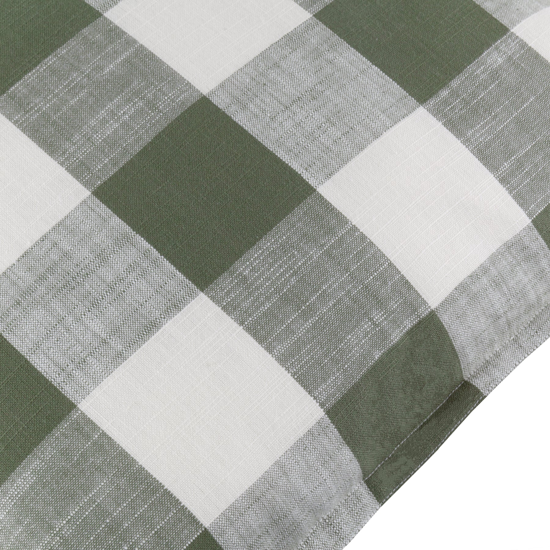 Yard Chesil Check Cotton Outdoor 50cm x 50cm Filled Cushion Moss