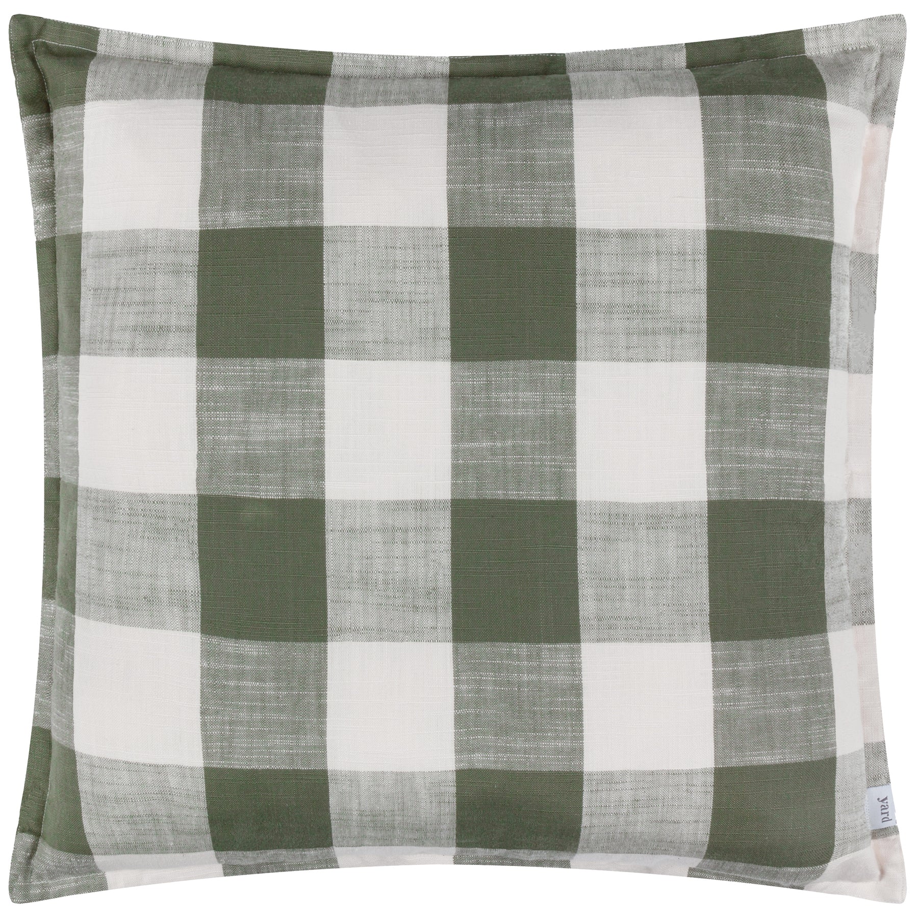 Yard Chesil Check Cotton Outdoor 50cm x 50cm Filled Cushion Moss