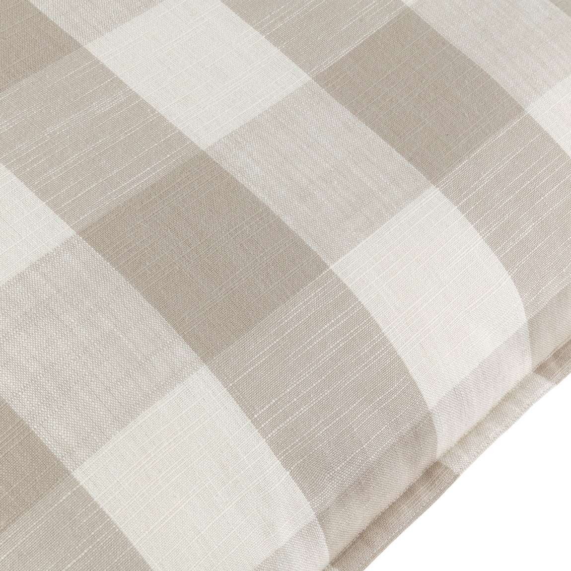 Yard Chesil Check Cotton Outdoor 50cm x 50cm Filled Cushion Natural
