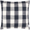 Yard Chesil Check Cotton Outdoor 50cm x 50cm Filled Cushion Navy