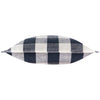 Yard Chesil Check Cotton Outdoor 50cm x 50cm Filled Cushion Navy