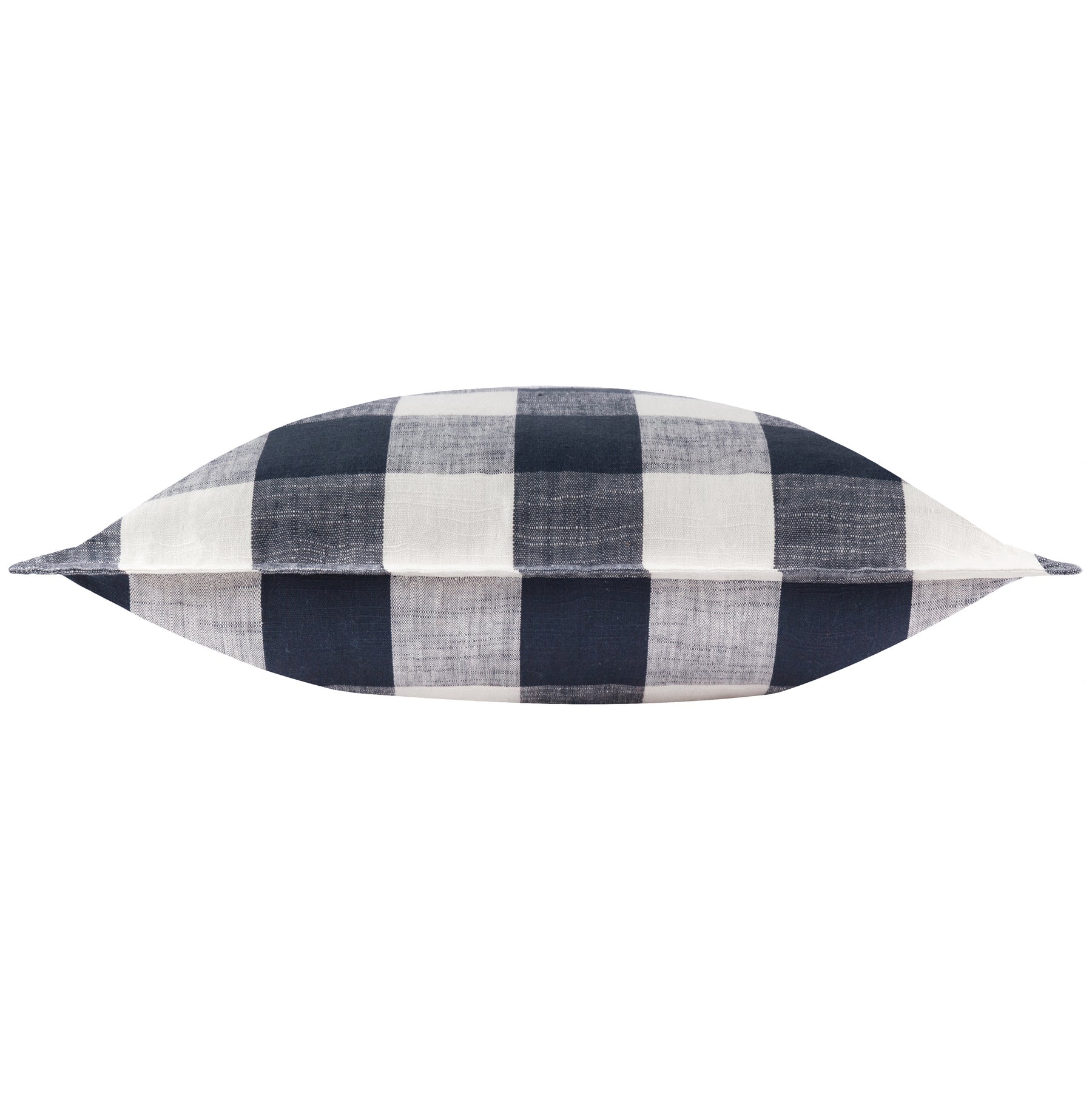 Yard Chesil Check Cotton Outdoor 50cm x 50cm Filled Cushion Navy