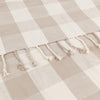 Yard Chesil Check Tasselled Cotton 130cm x 170cm Throw Natural