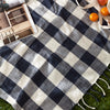 Yard Chesil Check Tasselled Cotton 130cm x 170cm Throw Navy