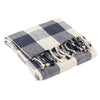 Yard Chesil Check Tasselled Cotton 130cm x 170cm Throw Navy