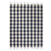 Yard Chesil Check Tasselled Cotton 130cm x 170cm Throw Navy