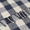 Yard Chesil Check Tasselled Cotton 130cm x 170cm Throw Navy