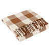 Yard Chesil Check Tasselled Cotton 130cm x 170cm Throw Pecan