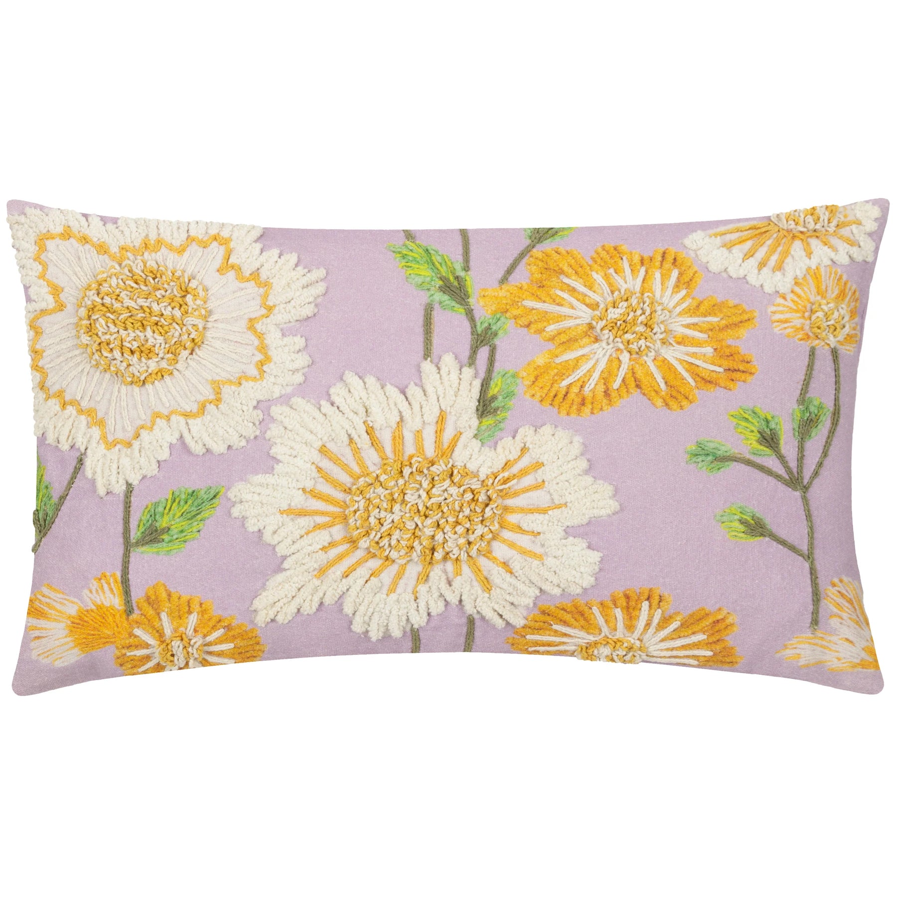 Chrysantha Embroidered Boudoir Filled Cushion 30cm x 50cm Lilac