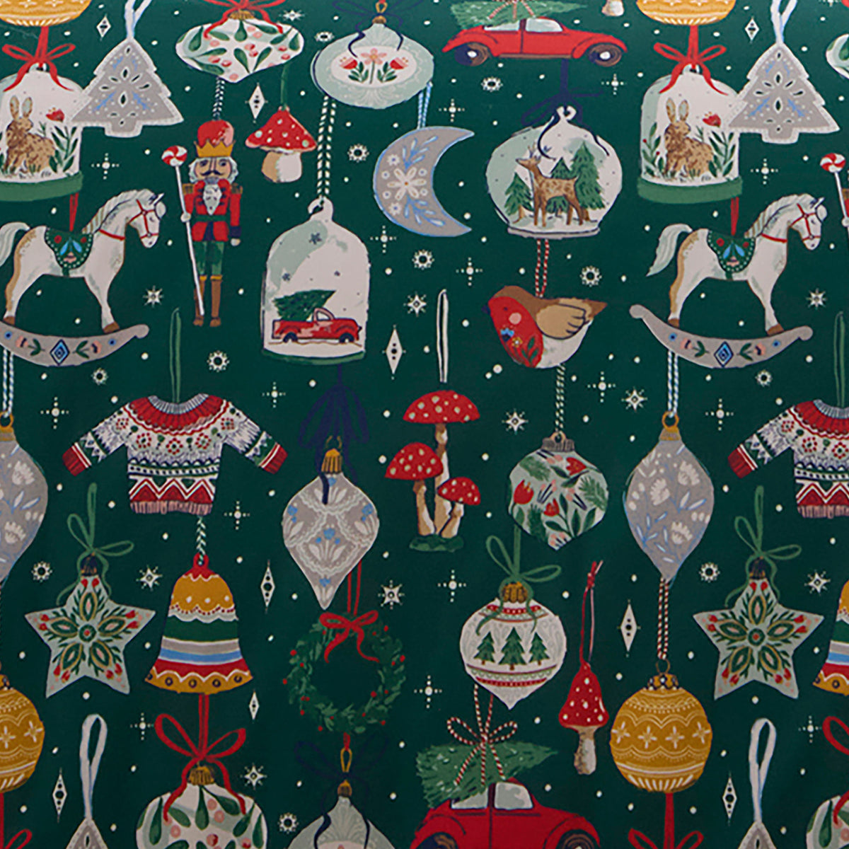 Fusion Christmas Ornaments Duvet Cover Bedding Set Green