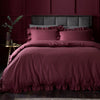 Appletree Cassia Frill Cotton Duvet Cover Bedding Set Berry
