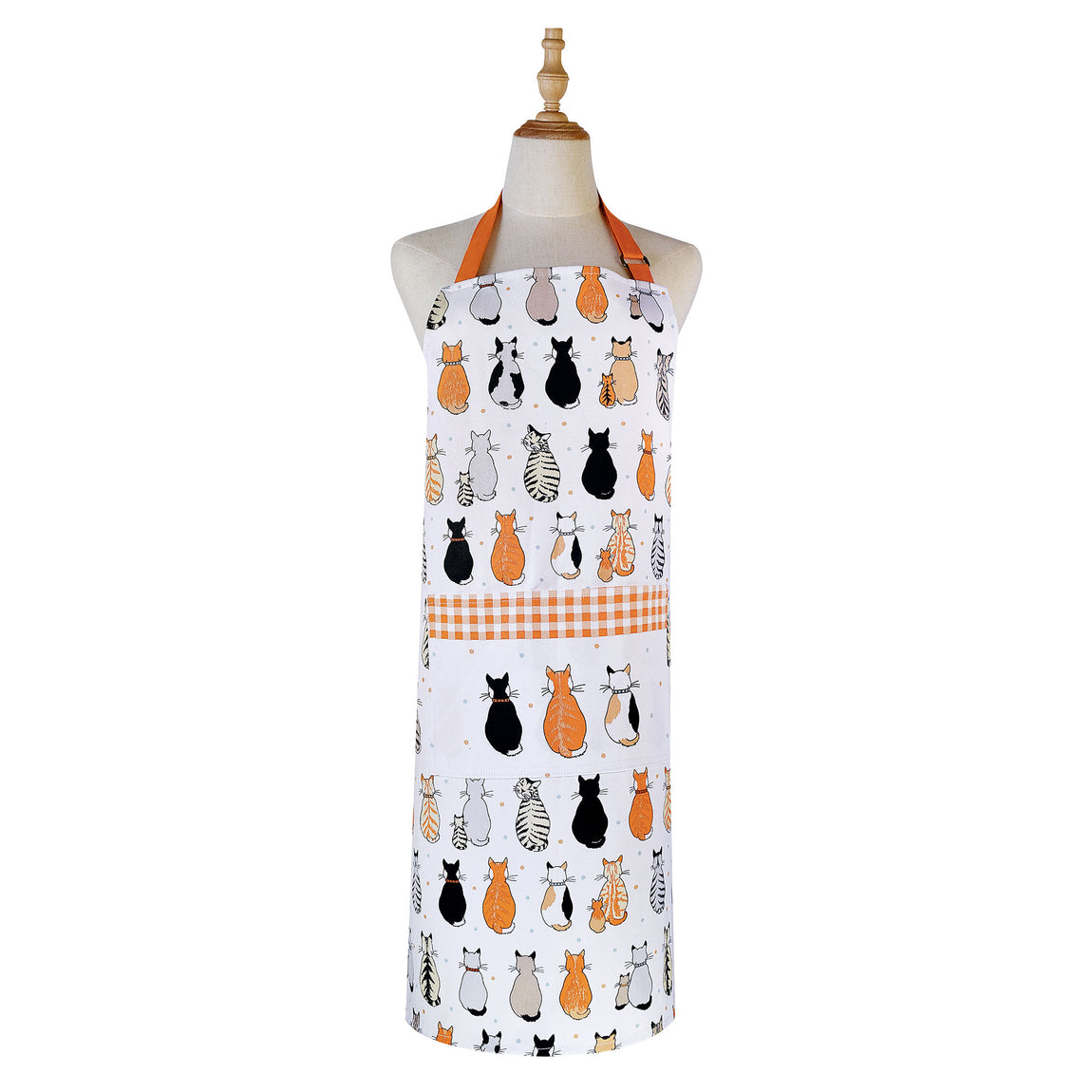 Ulster Weavers Cats In Waiting Woven Cotton Apron Orange