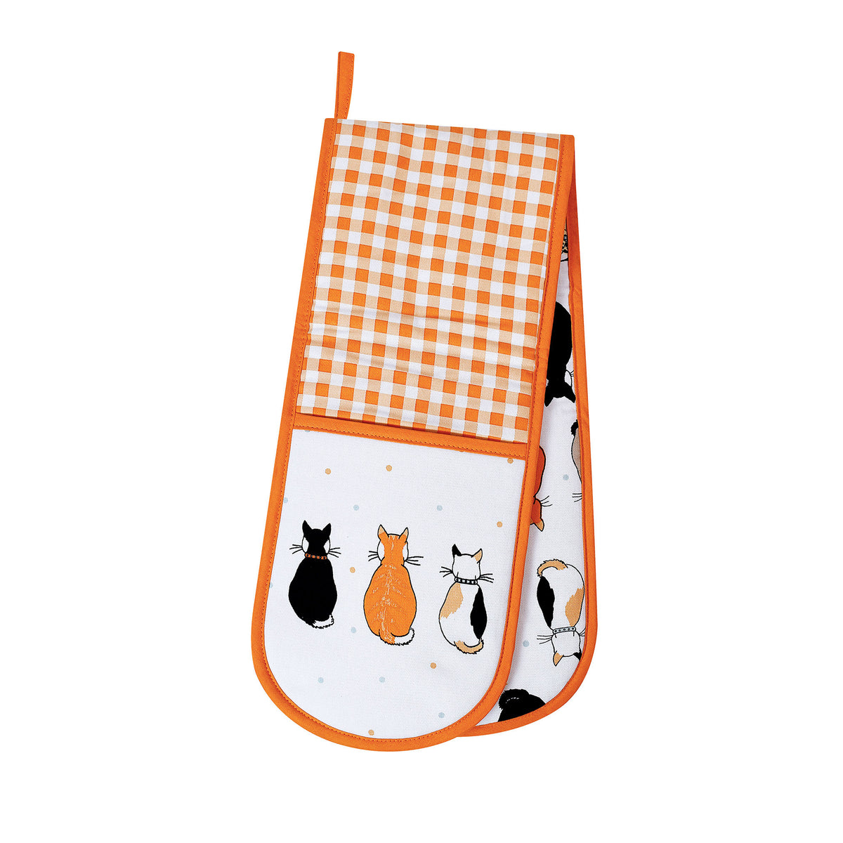 Ulster Weavers Cats In Waiting Double Oven Glove Orange