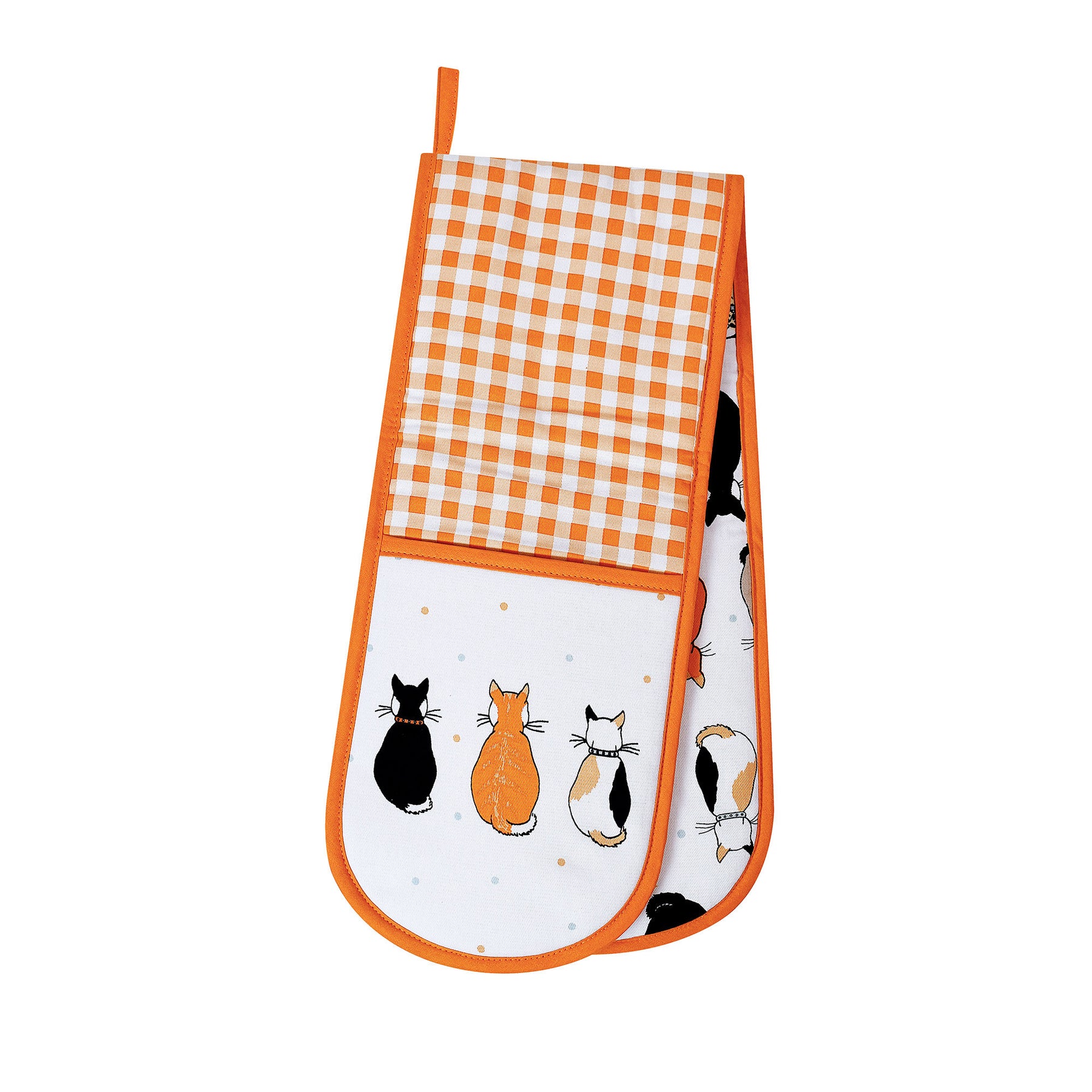 Ulster Weavers Cats In Waiting Double Oven Glove Orange