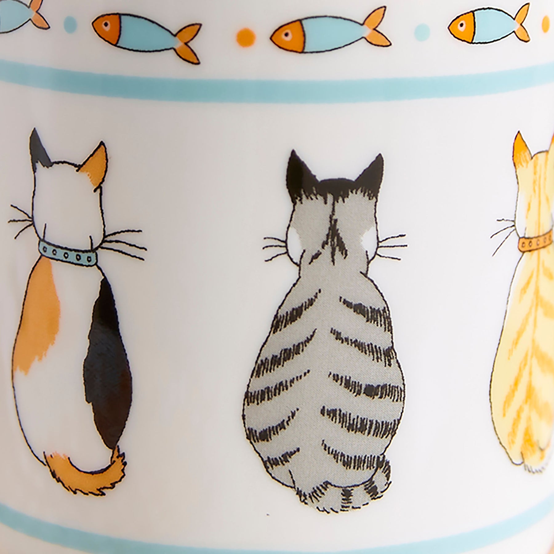 Ulster Weavers Cats In Waiting Bone China Mug Orange