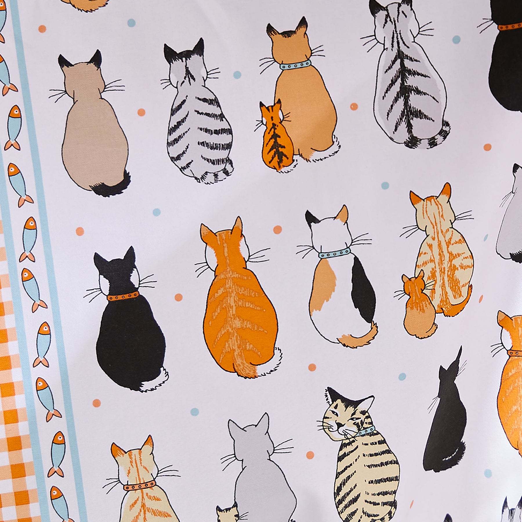 Ulster Weavers Cats In Waiting Cotton Tea Towel Orange