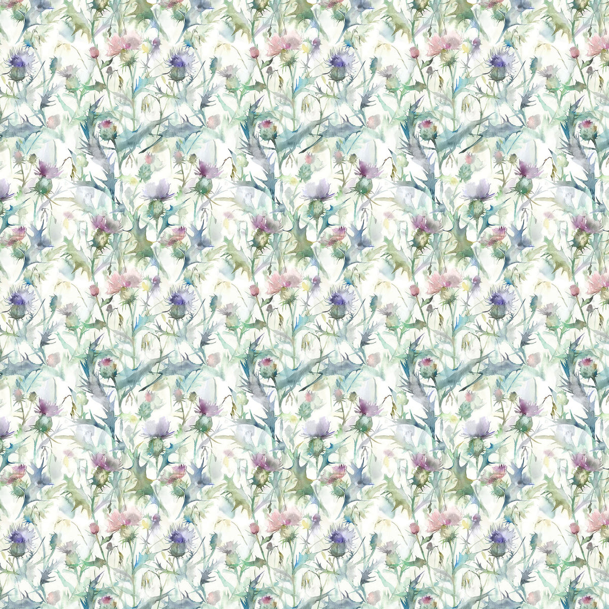 Voyage Maison Cirsium Printed Cotton Fabric Damson Natural