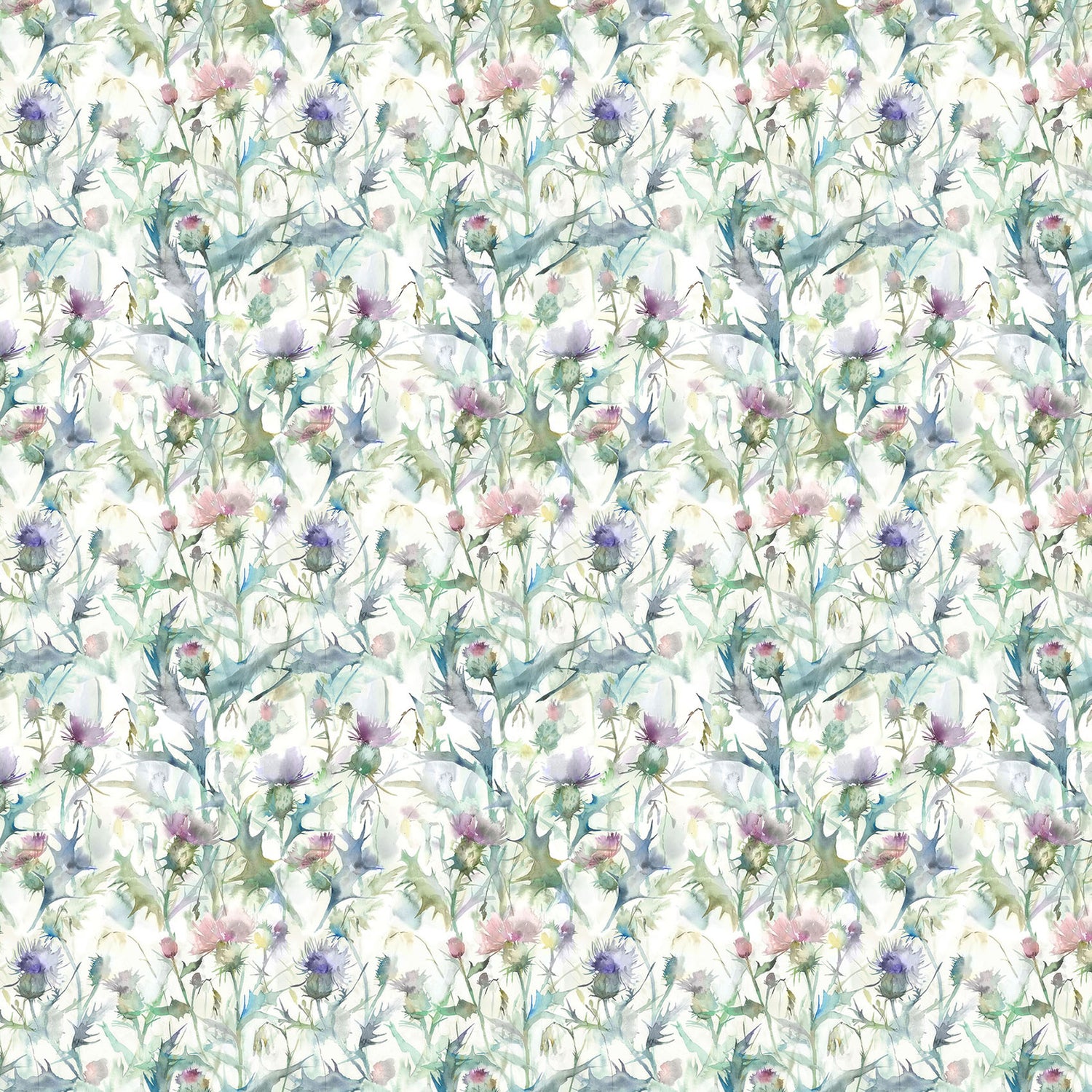 Voyage Maison Cirsium Printed Cotton Fabric Damson