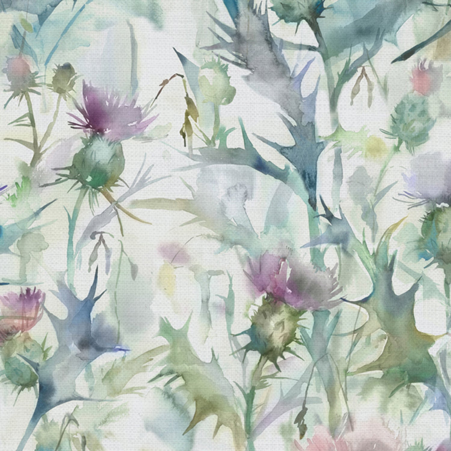 Voyage Maison Cirsium Printed Cotton Fabric Damson