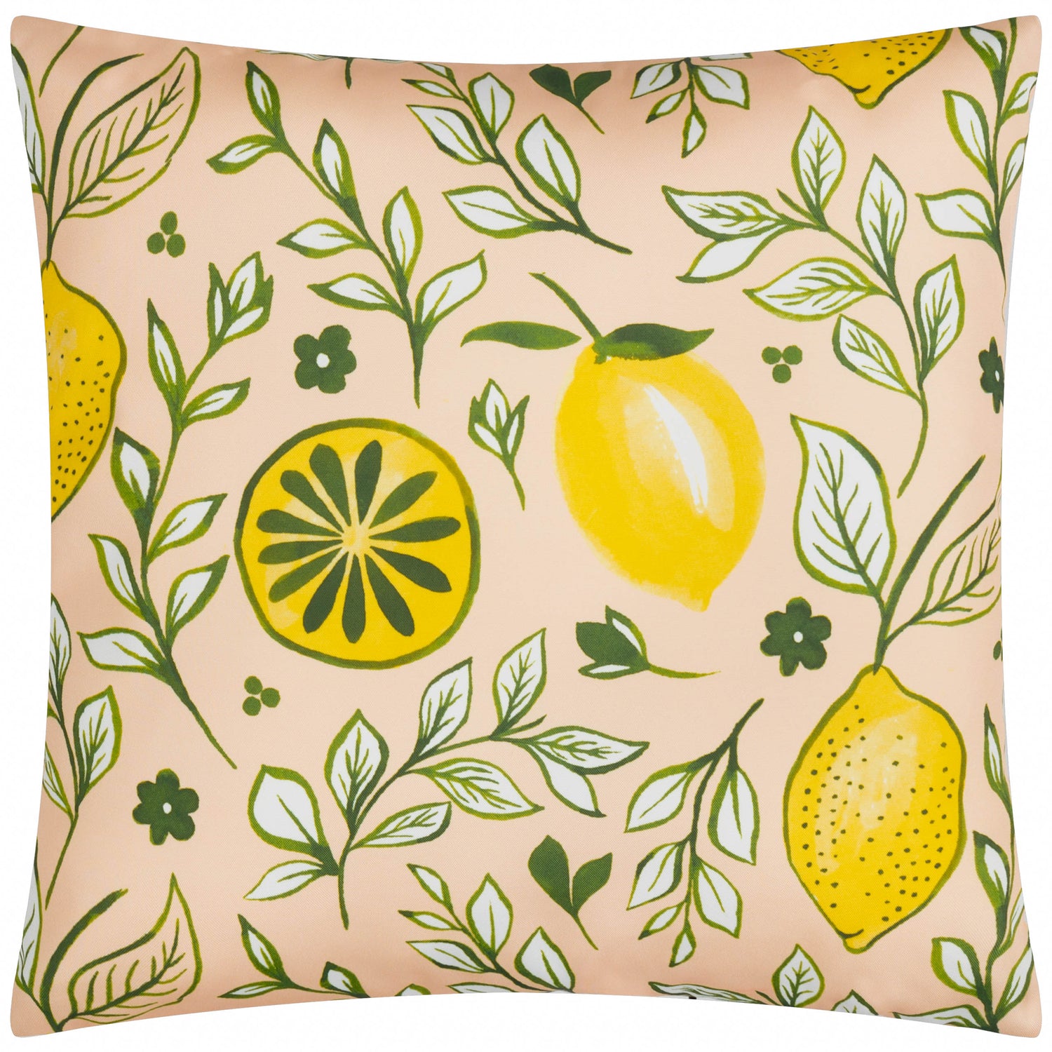 Furn. Citronello Printed Outdoor 45cm x 45cm Filled Cushion Peach