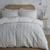 Serene Crinkle Stripe Duvet Cover Bedding Set White