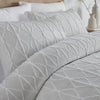 Serene Crinkle Stripe Duvet Cover Bedding Set White