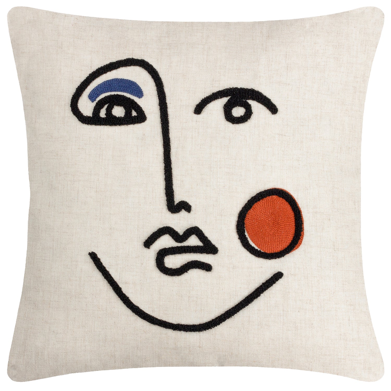 Furn Cleo Linear Woven Filled Cushion 45cm x 45cm Ginger Navy