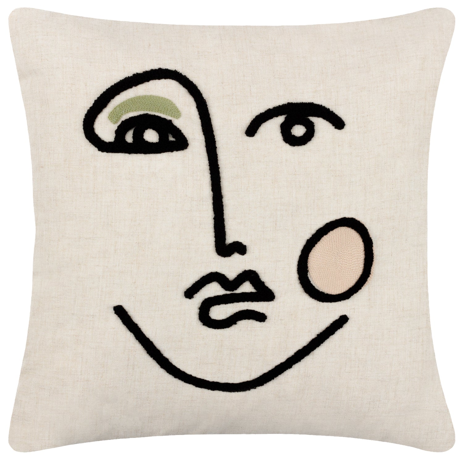 Furn Cleo Linear Woven Filled Cushion 45cm x 45cm Pink Green