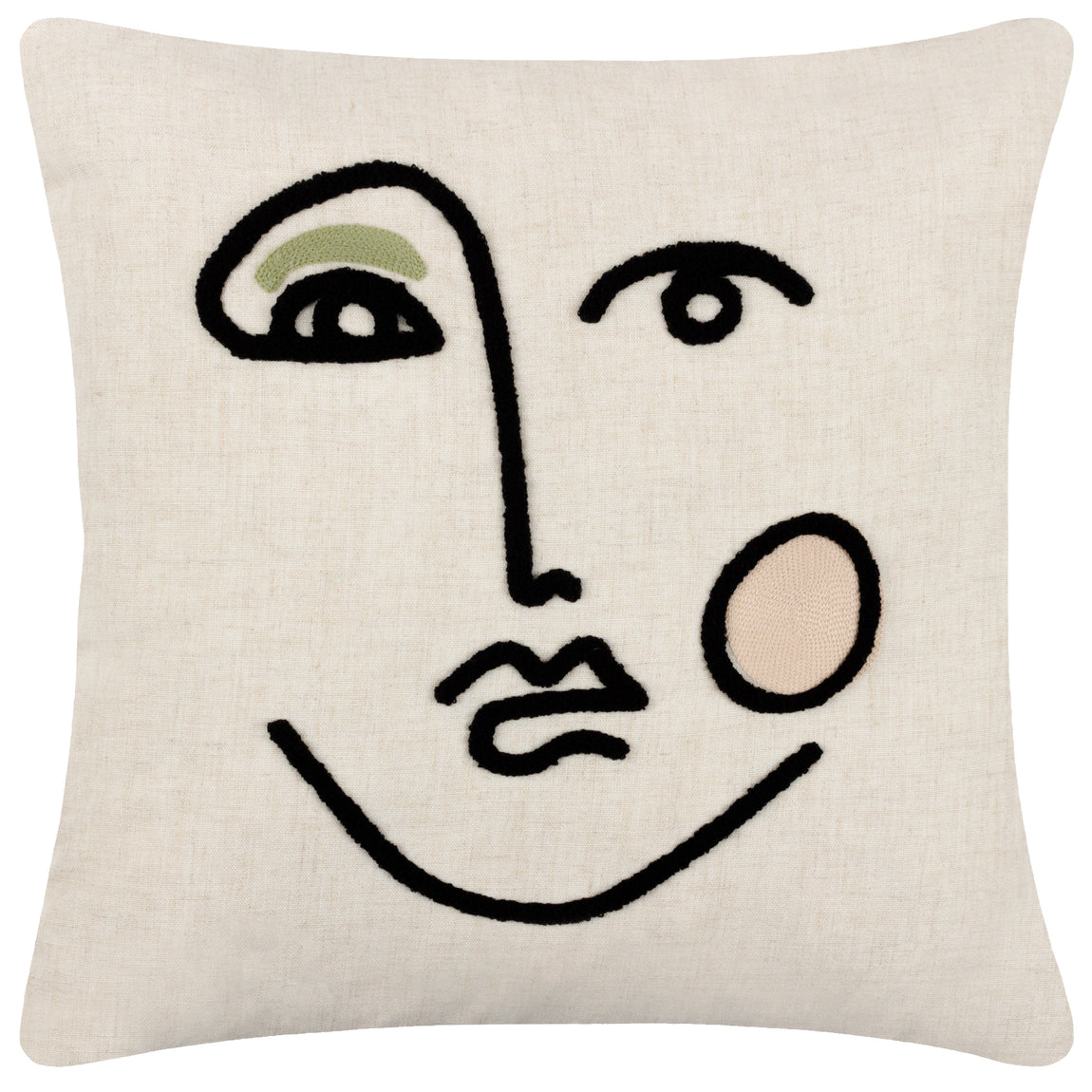Furn Cleo Linear Woven Filled Cushion 45cm x 45cm Pink Green