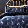 Fusion Cosmic Star Flannel Fleece Duvet Cover Bedding Set Navy