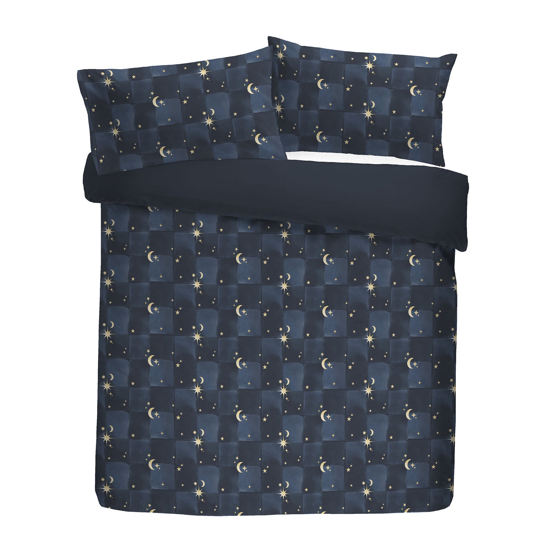 Fusion Cosmic Star Flannel Fleece Duvet Cover Bedding Set Navy