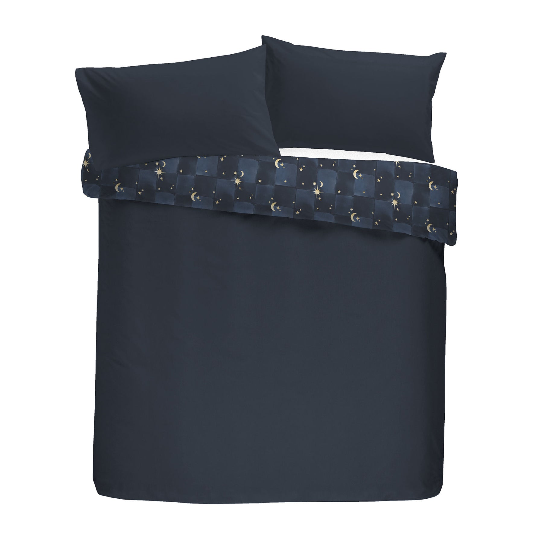 Fusion Cosmic Star Flannel Fleece Duvet Cover Bedding Set Navy