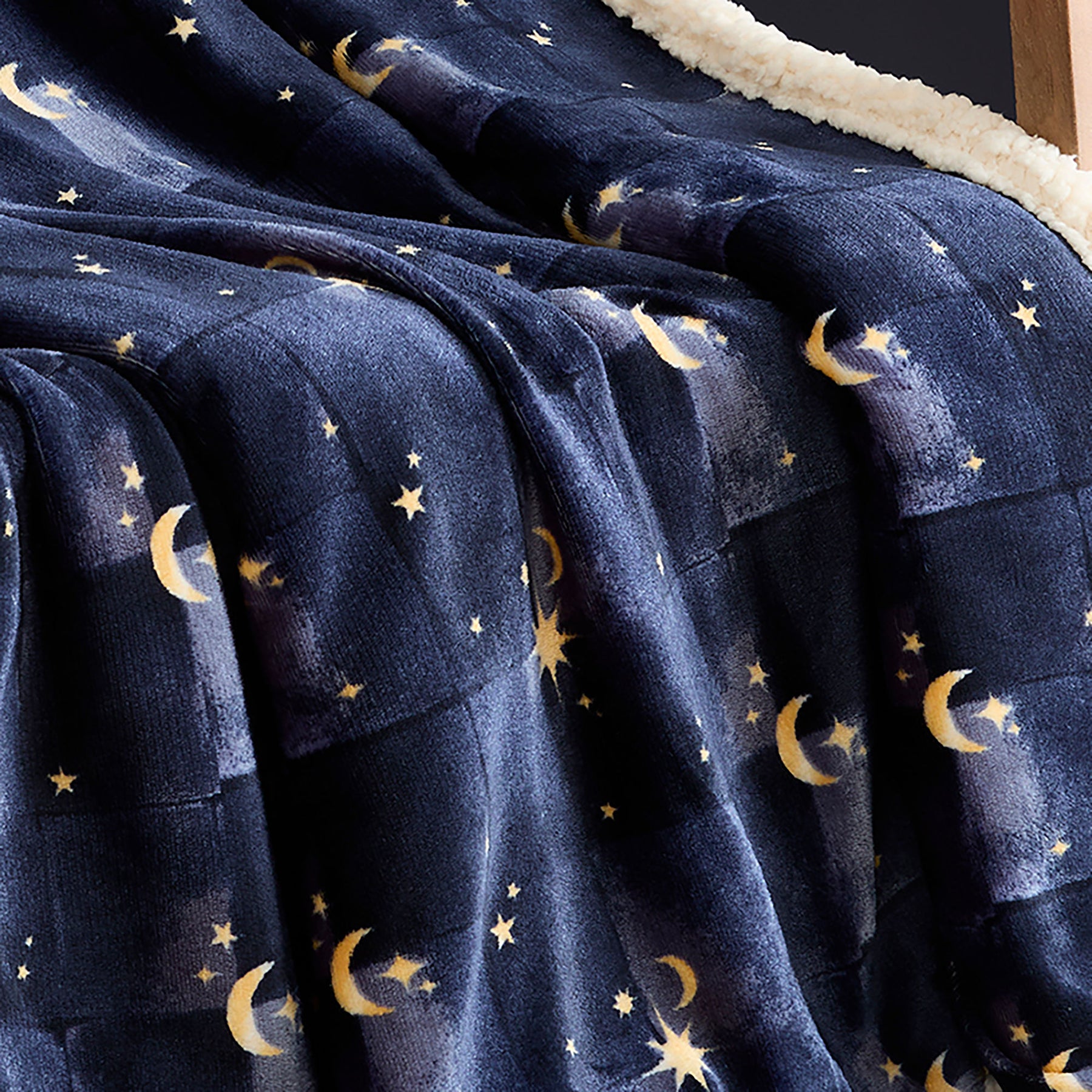 Fusion Cosmic Star Flannel Fleece 150cmx200cm Throw Navy