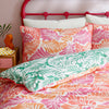Appletree Carmen Leaf Reversible Duvet Cover Bedding Set Pink