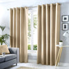 Fusion Cannes Thermal Ready Made Eyelet Blackout Curtains Natural