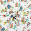 Beach Huts Water UV Resistant Outdoor Fabric Multi