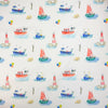 Fishing Boats Water UV Resistant Outdoor Fabric Multi