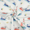 Fishing Boats Water UV Resistant Outdoor Fabric Multi