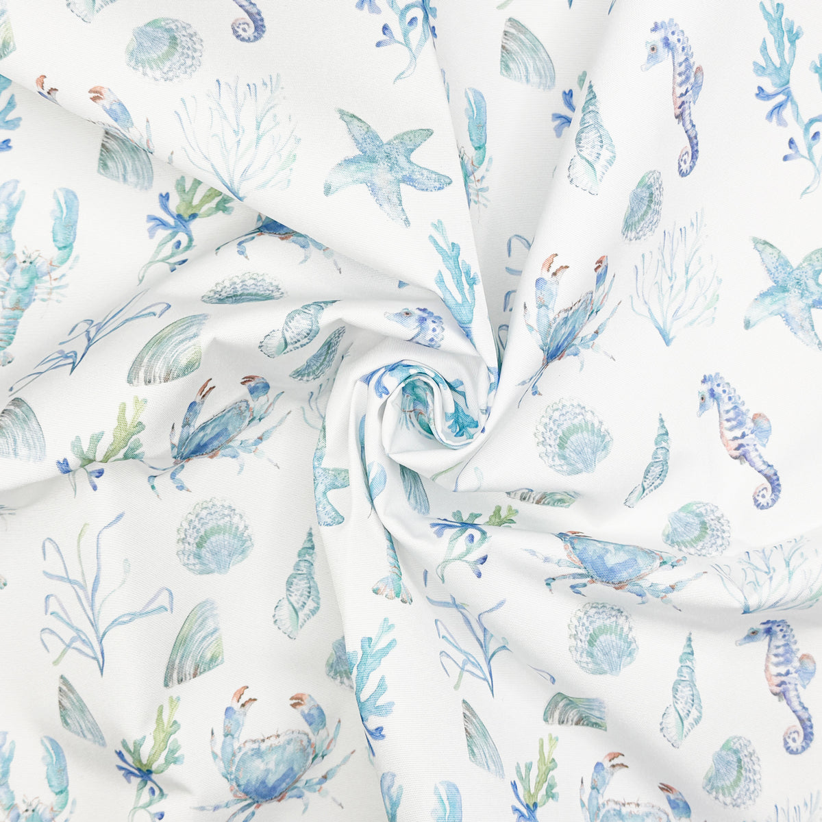 Sealife Water UV Resistant Outdoor Fabric Aqua