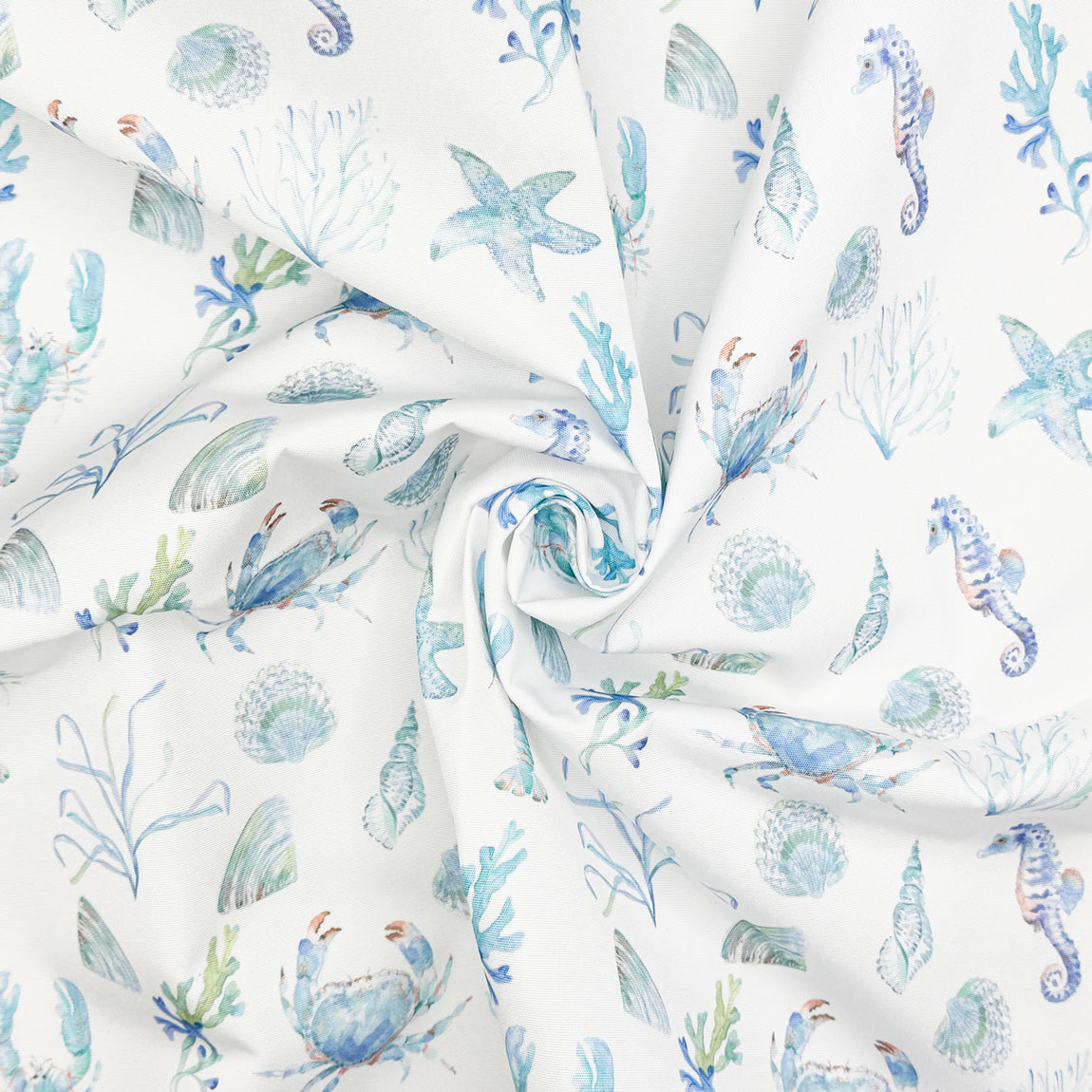 Sealife Water UV Resistant Outdoor Fabric Aqua