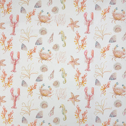 Sealife Water UV Resistant Outdoor Fabric Coral