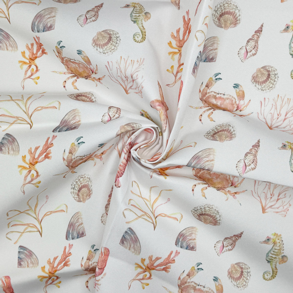 Sealife Water UV Resistant Outdoor Fabric Coral