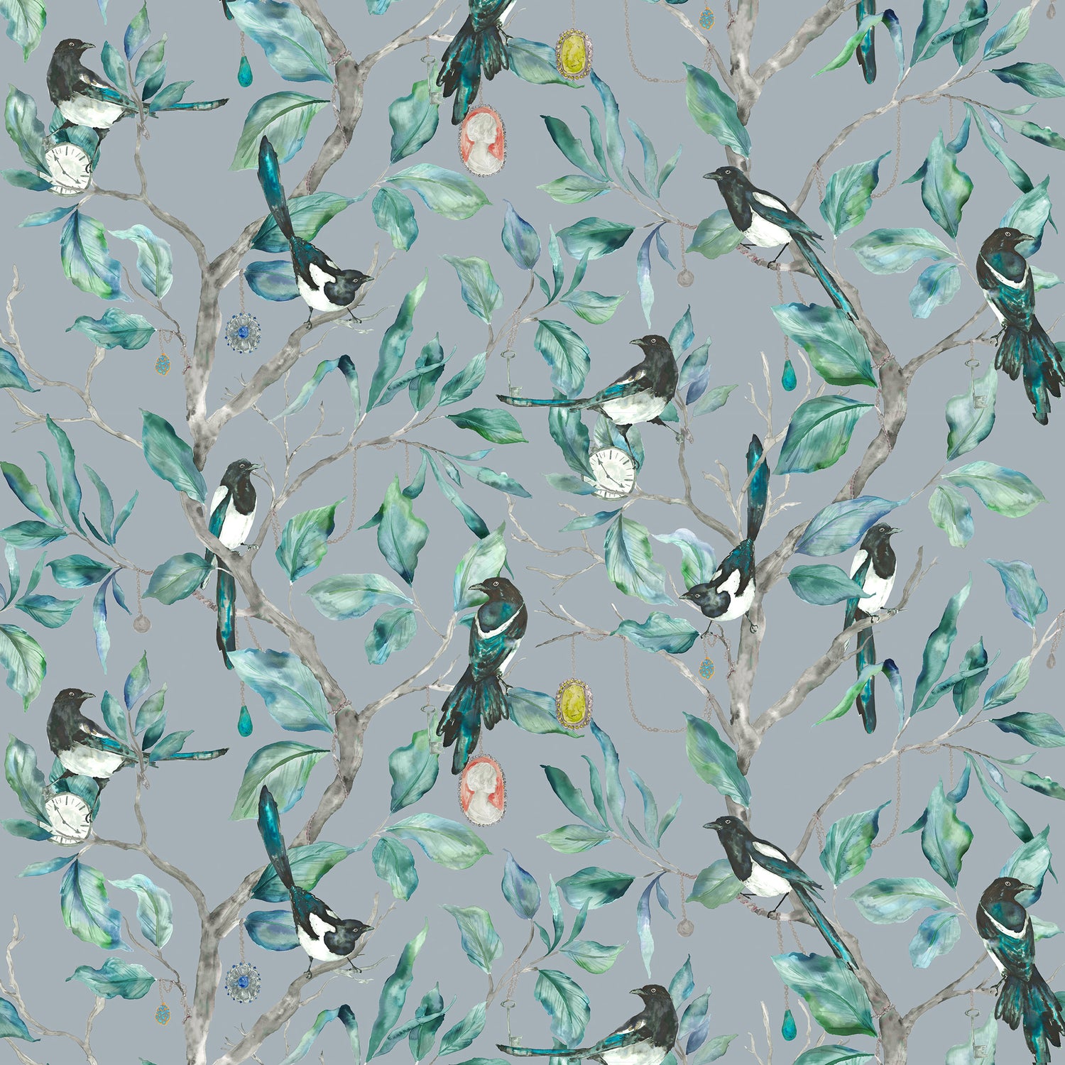 Voyage Maison Collector Printed Cotton Fabric Ice