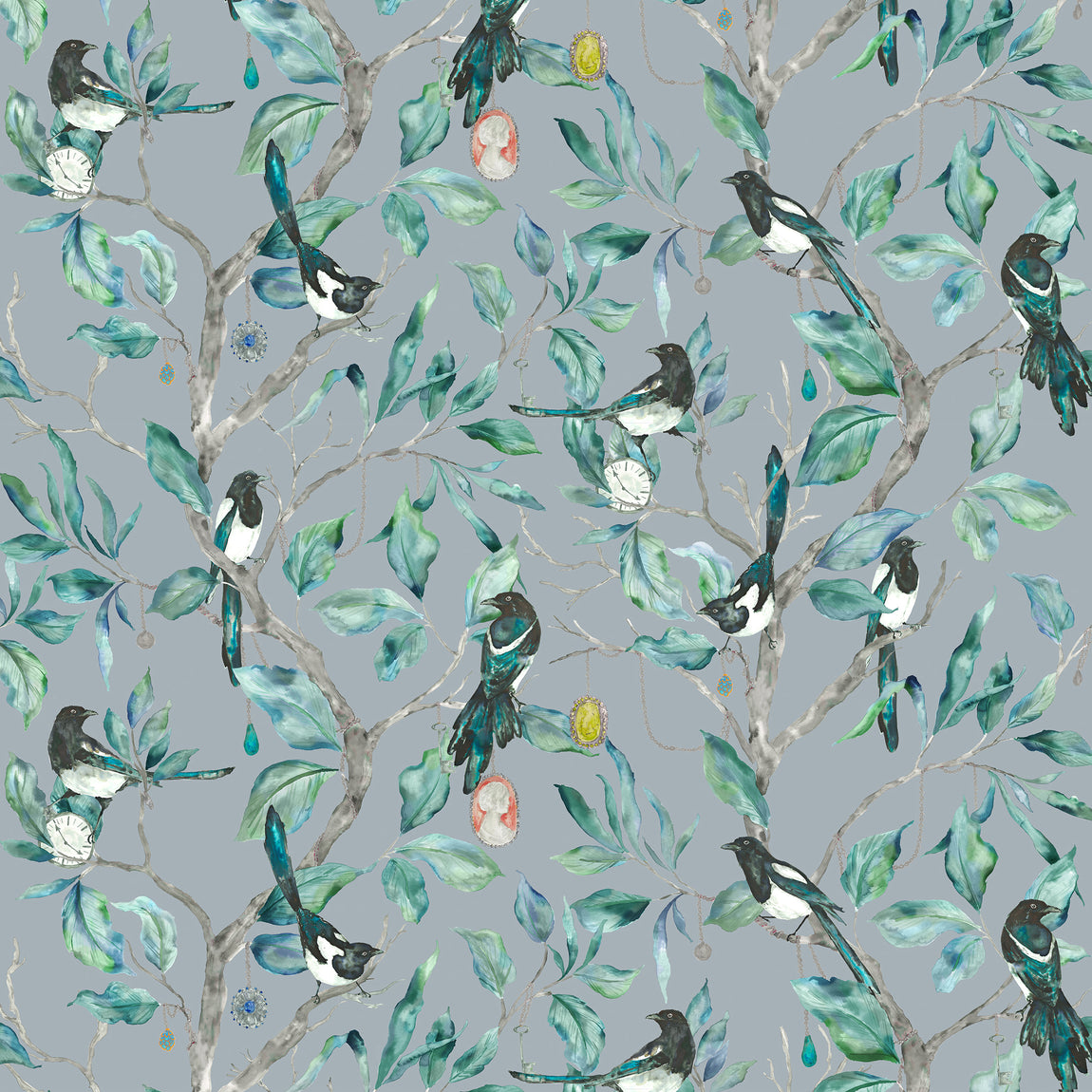 Voyage Maison Collector Printed Cotton Fabric Ice