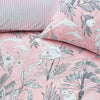 Furn Colony Palm Tropical Kingsize Duvet Cover Bedding Set Pink