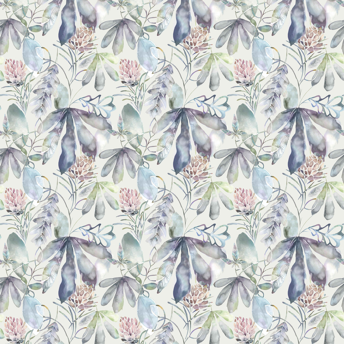 Voyage Maison Conifer Printed Cotton Fabric Thistle