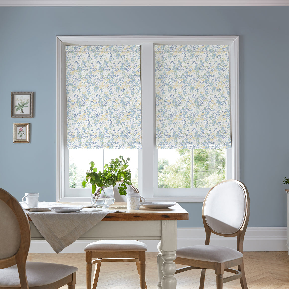 Laura Ashley Conwy Made to Measure Roman Blind Blue Sky