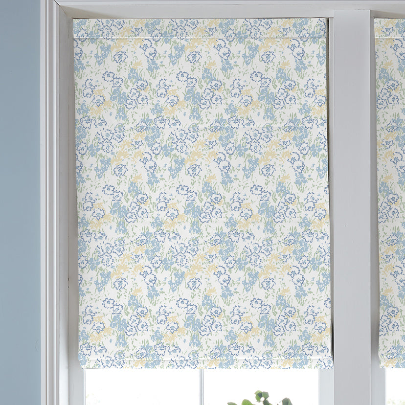 Laura Ashley Conwy Made to Measure Roman Blind Blue Sky