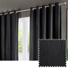 Paoletti Corinthian Velvet Ready Made Eyelet Curtains Black