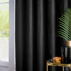 Paoletti Corinthian Velvet Ready Made Eyelet Curtains Black